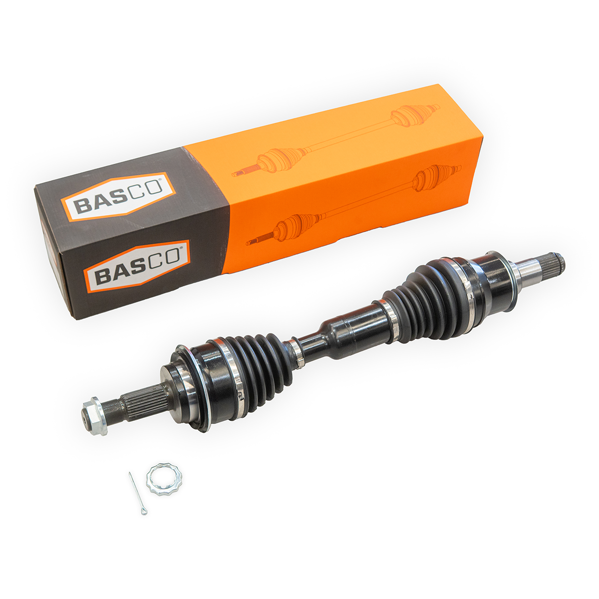 Basco high angle CV shaft CVA1004EXTD suitable for Toyota Prado 120 and 150 Series, shown with box