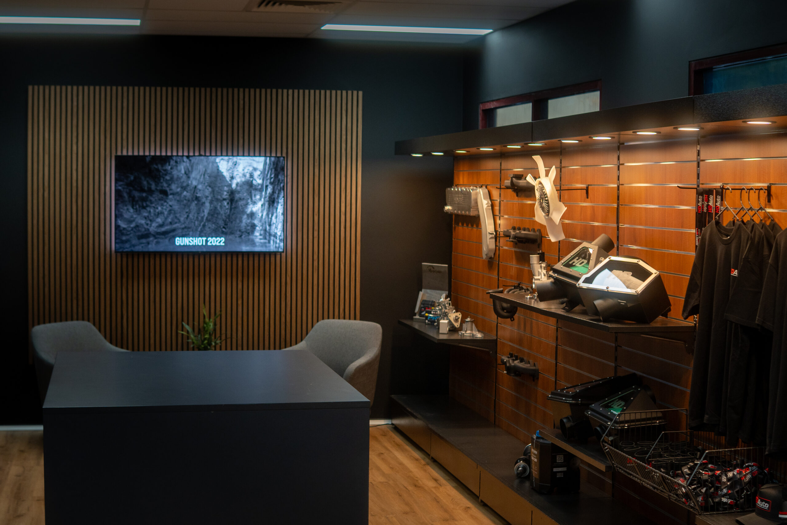 Inside the HD Automotive showroom in Darra, Brisbane