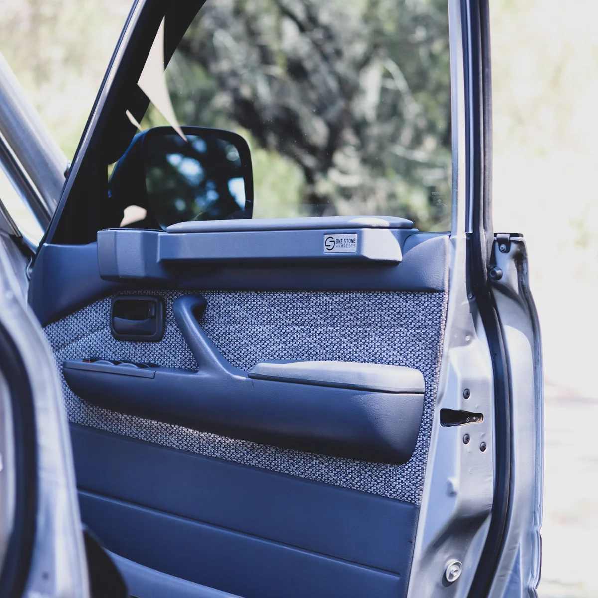One Stone Grey Armrest and Cupholder Pair suitable for Toyota