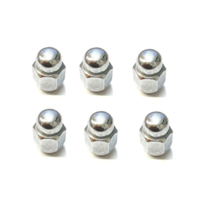 Set of chrome acorn wheel nuts suitable for Toyota LandCruiser and Hilux steel wheels