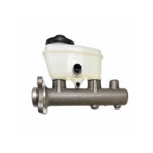 Brake master cylinder with reservoir, side view, for Toyota LandCruiser 80 Series 1990-1992