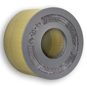 Genuine 1HD-FTE 2UZ-FE air filter suitable for Toyota LandCruiser 100 Series, front view of the end cap and pleats