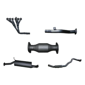 Manta 2.5-inch Aluminised Steel Full Exhaust with Extractors and Cats suitable for Nissan Patrol GU 4.5L TB45 Petrol 1997-2001, Centre Muffler and Rear Hotdog