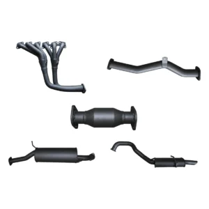 Manta 2.5-inch Aluminised Steel Full Exhaust with Extractors and Cats suitable for Nissan Patrol GU 4.8L TB48 Petrol 2002-2012, Centre and Rear Muffler