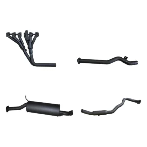 Manta 2.5-inch Aluminised Steel Full Exhaust with Extractors suitable for Nissan Patrol GU 4.5L TB45 Petrol 1997-2001, No Cat, Centre Muffler and Rear Hotdog