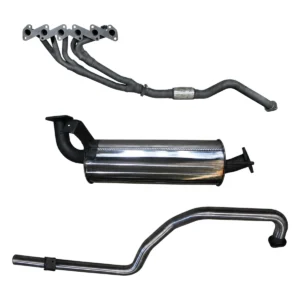 Manta 2.5-inch Stainless Steel Exhaust System with Extractors suitable for Toyota LandCruiser 105 Series HZJ105 4.2L 1HZ with Muffler, No Cat