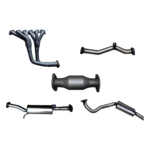Manta 2.5-inch Stainless Steel Full Exhaust with Extractors and Cats suitable for Nissan Patrol GU 4.8L TB48 Petrol 2002-2012, Centre and Rear Muffler