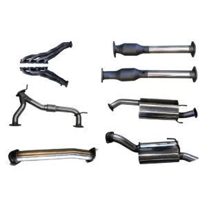 Manta 3-inch Stainless Steel Full Exhaust with Extractors and Cats suitable for Nissan Patrol Y62 5.6L V8, Centre and Rear Muffler