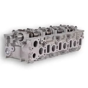Nason brand new assembled 1KD-FTV cylinder head suitable for Toyota HiAce 200 Series, exhaust side angle view with camshafts fitted